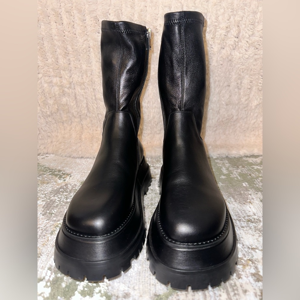 Burberry Lambskin Platform Boots
